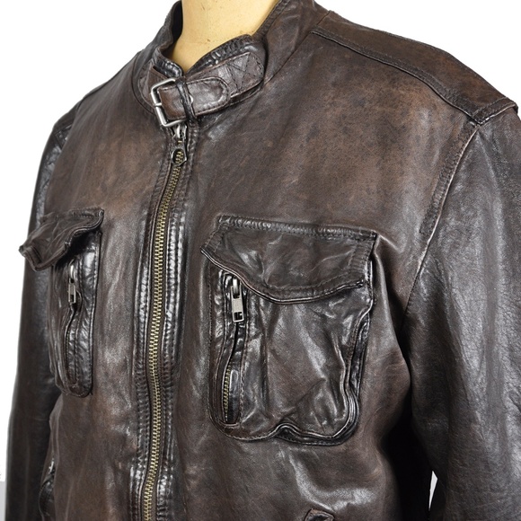 VTG SCOTCH & SODA Brown Bomber Moto Jacket - Picture 5 of 16